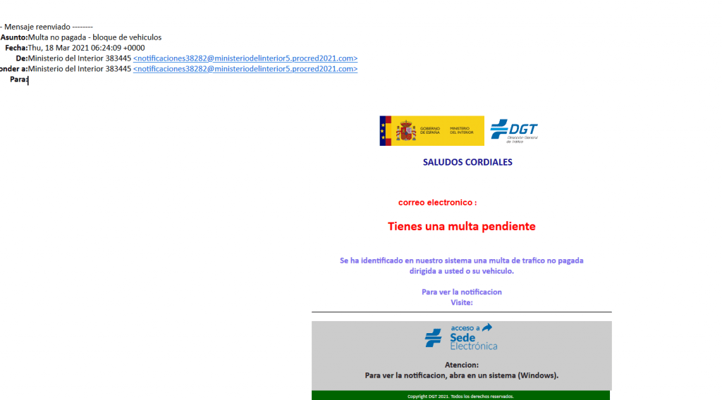 correo fraudulento DGT