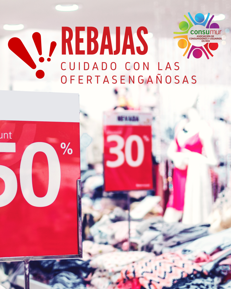 CONSUMUR alerta a los consumidores sobre los abusos y ofertas engañosas que pueden encontrar en periodo de rebajas