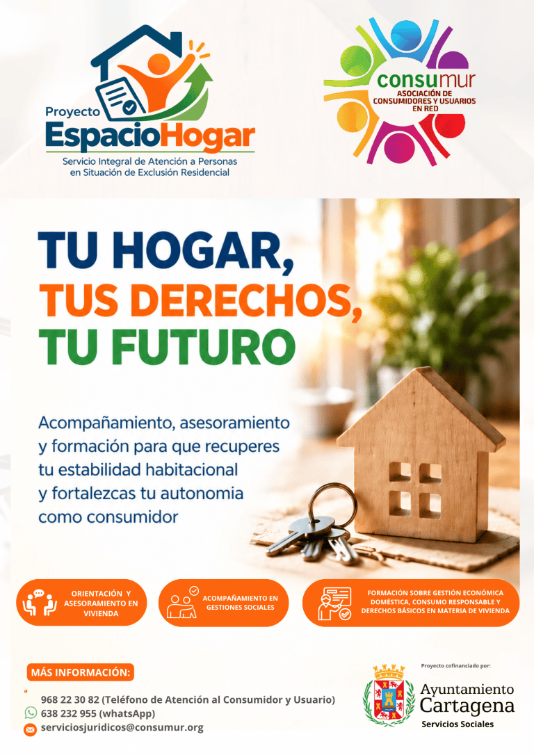 CONSUMUR está prestando asesoramiento en materia de vivienda a través de un proyecto que busca prevenir situaciones de exclusión residencial